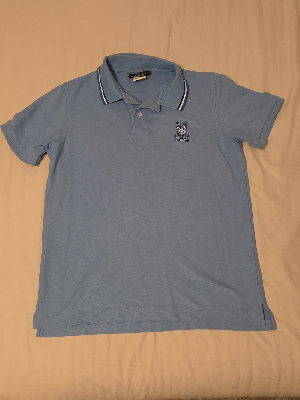 Psycho Bunny Men's Calle Polo Shirt Size 4 Small Light Blue Pima Cotton